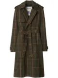 Burberry checked cotton trench coat - Brown