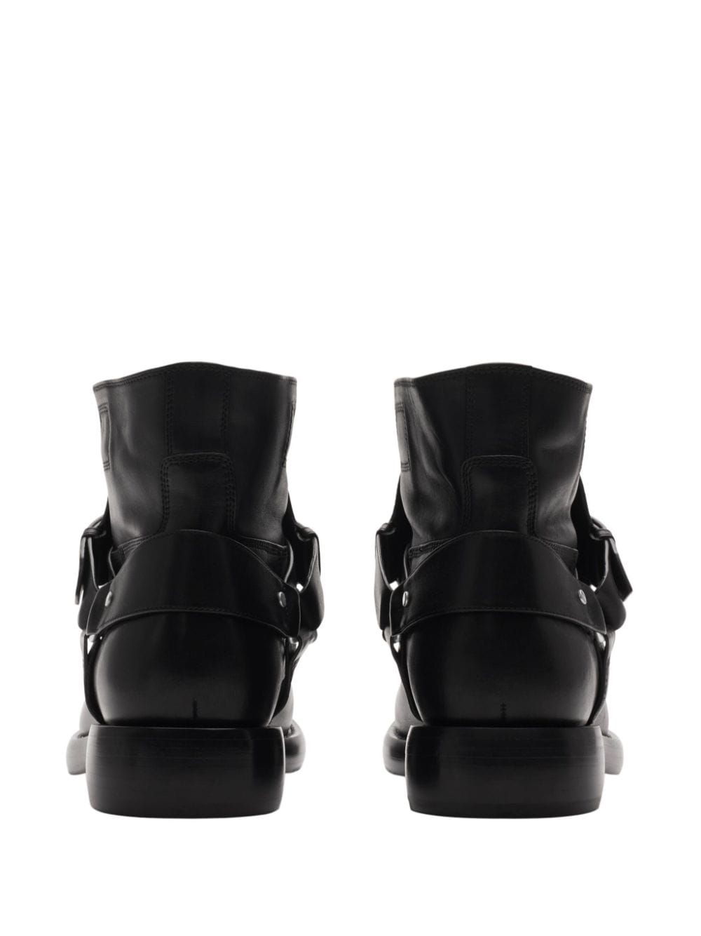 Shop Burberry Buckled Ankle Boots In Schwarz