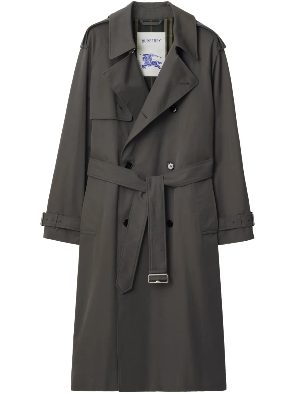 Burberry gabardine-weave trench coat | Grey | Image 1