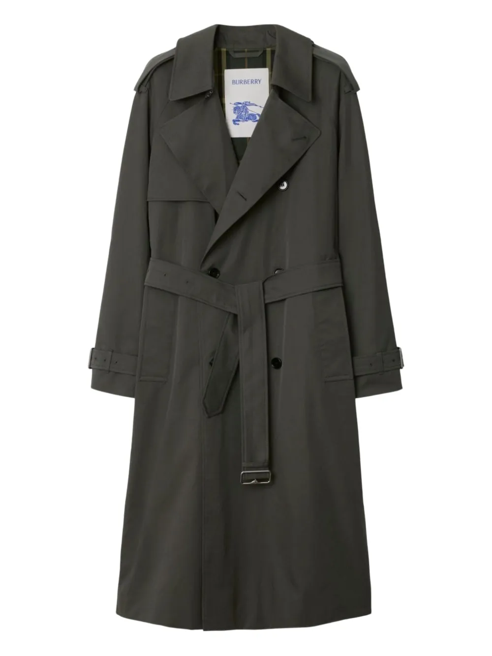 Burberry Trenchcoat met gabardine weving Grijs