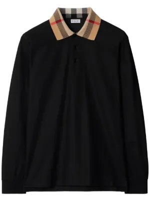 Burberry Cotton Polo Shirt | Black | FARFETCH ZA