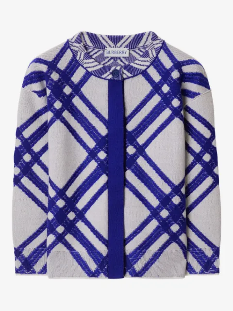 Burberry Kids checkered wool-blend cardigan