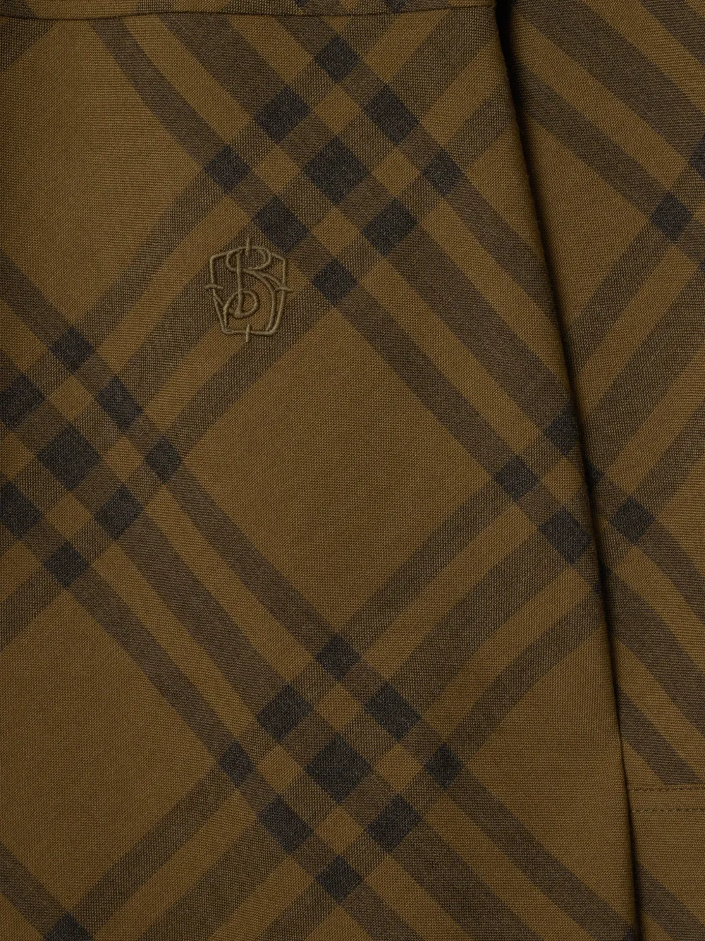 Burberry Geruite wollen blousejurk Bruin
