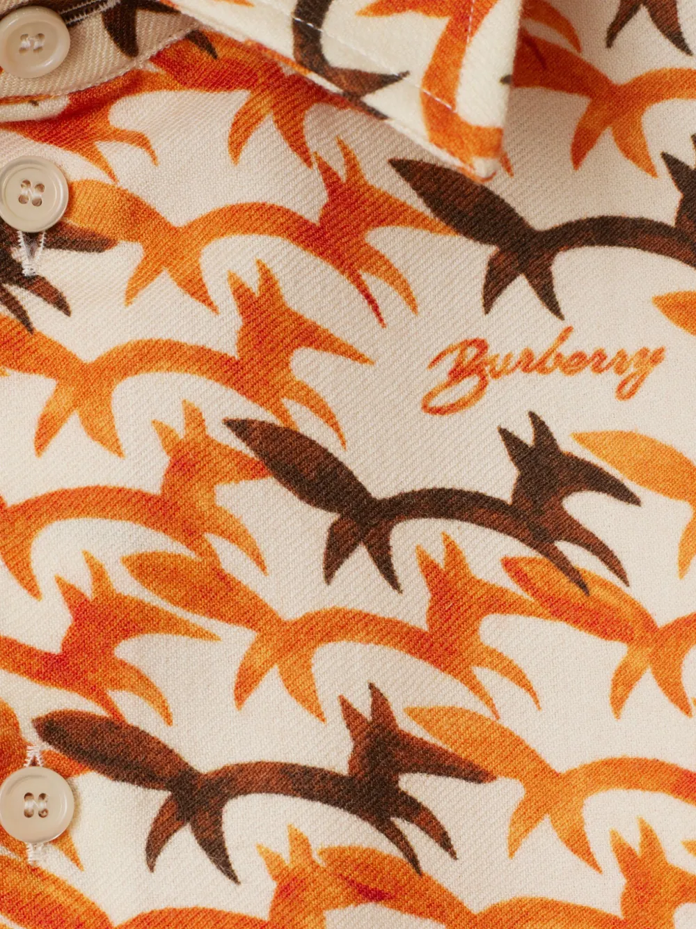 Burberry Wollen overhemd met vossenprint Oranje