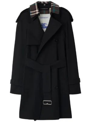 Burberry Wool Reversible Hooded Coat | Black | FARFETCH ZA