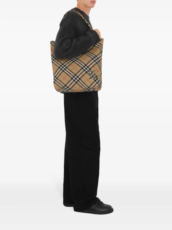 Burberry チェック ハンドバッグ | ブラウン | FARFETCH JP