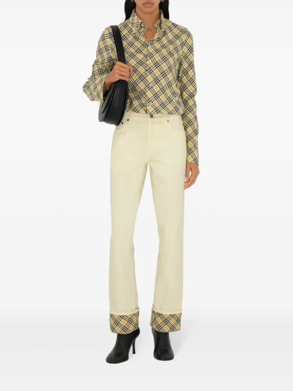 Burberry Checked Cotton Shirt | Neutrals | FARFETCH