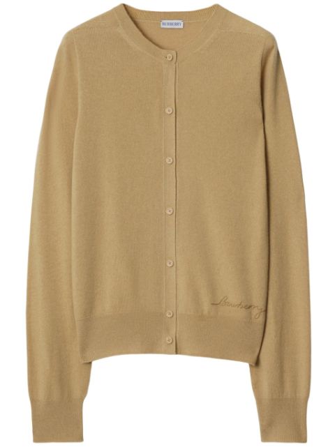 Burberry logo-embroidered cashmere cardigan Women