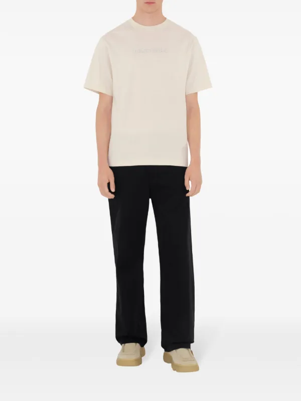 Burberry logo-embroidered T-shirt | Neutrals | FARFETCH