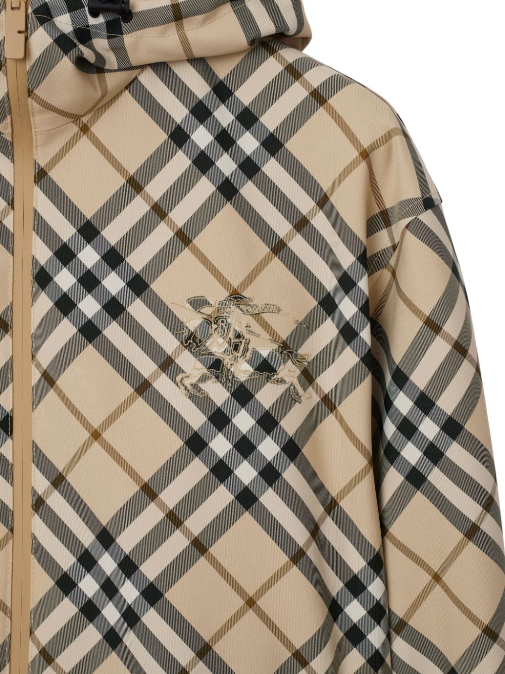 Burberry Geruit jack met geborduurd logo Beige