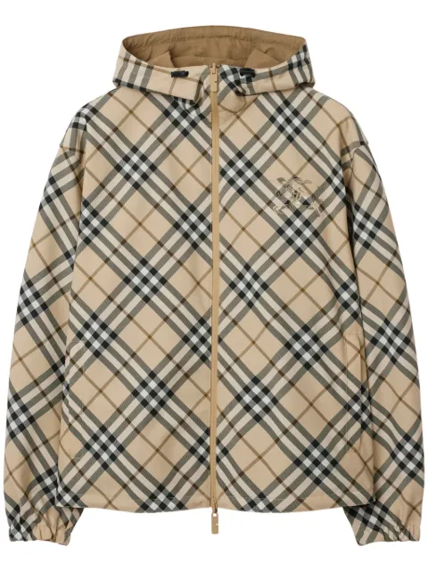 Burberry chamarra con logo bordado y motivo de cuadros