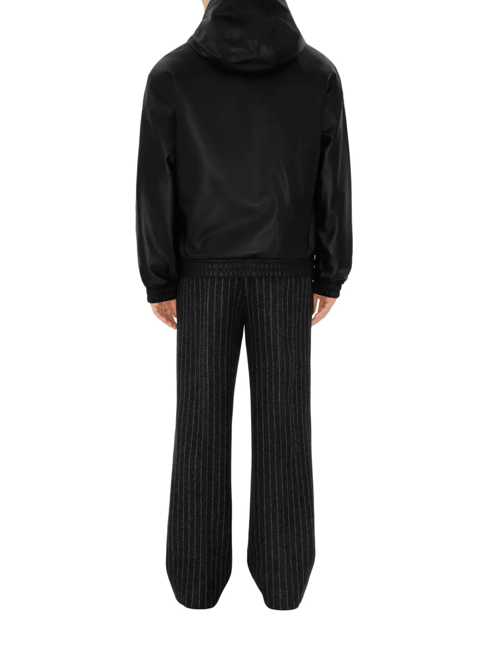 Burberry B Shield leren hoodie Zwart