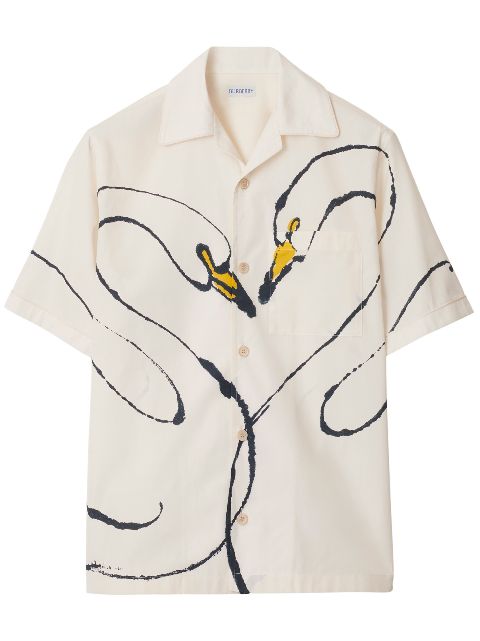 Burberry swan-print cotton shirt Men