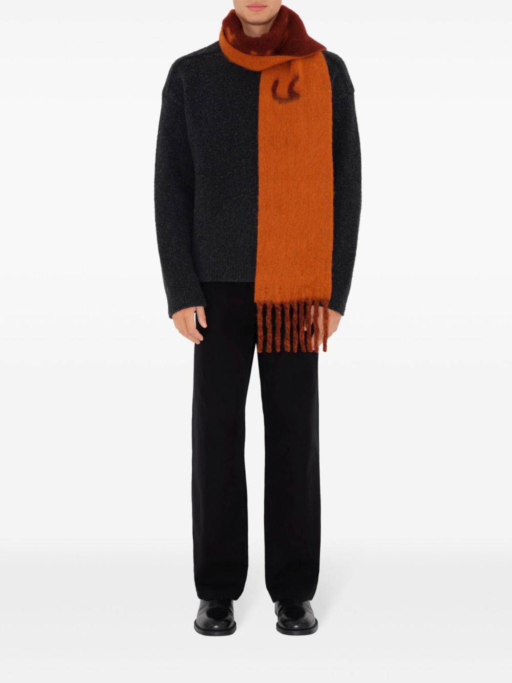 Burberry reversible fringed scarf Men