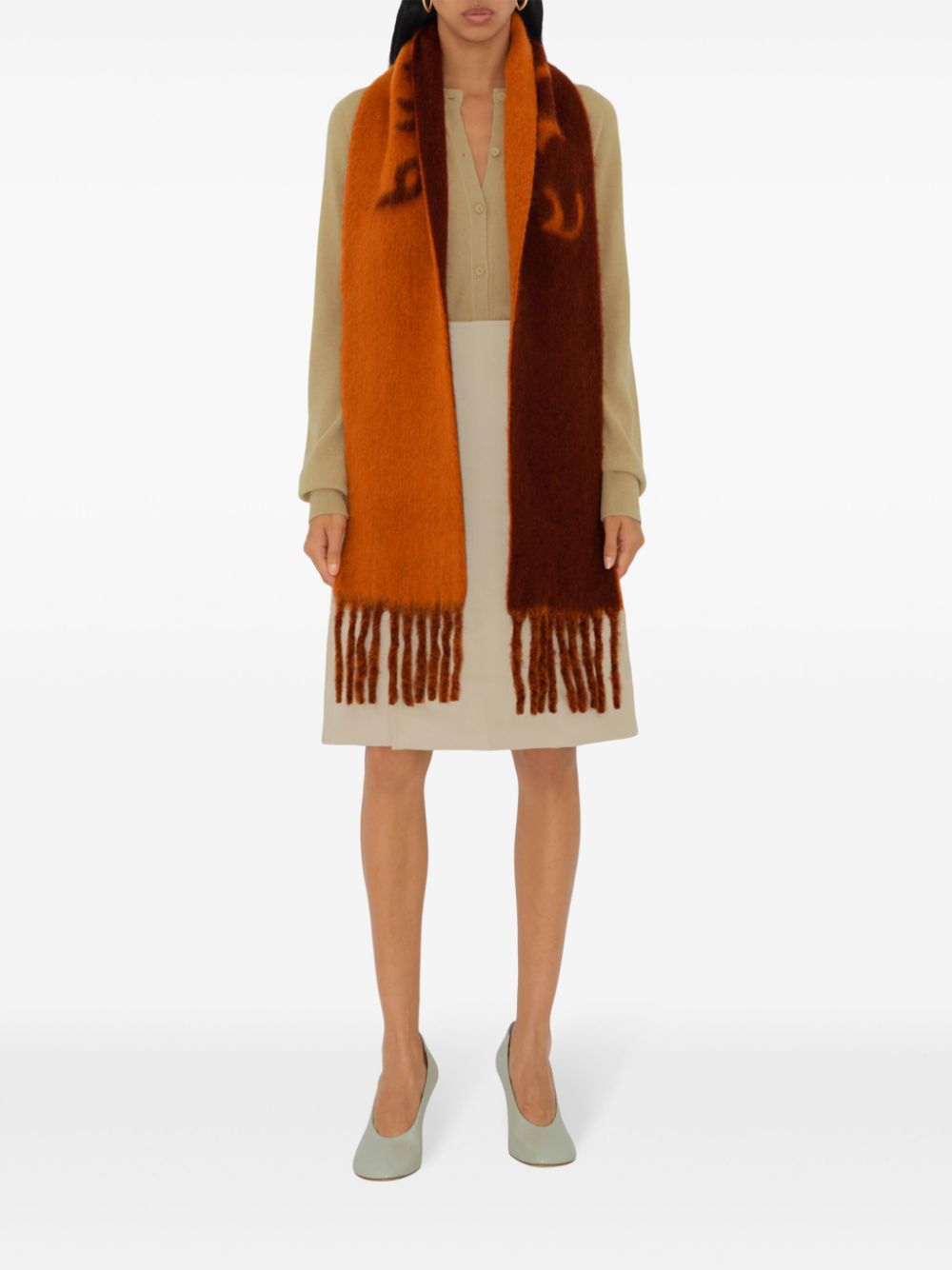 Burberry reversible fringed scarf Men