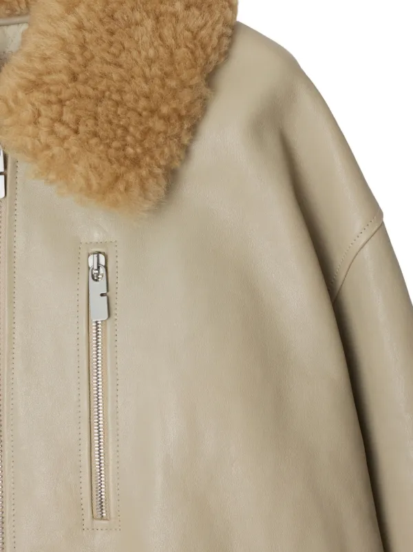 Burberry Leather Car Coat | Neutrals | FARFETCH