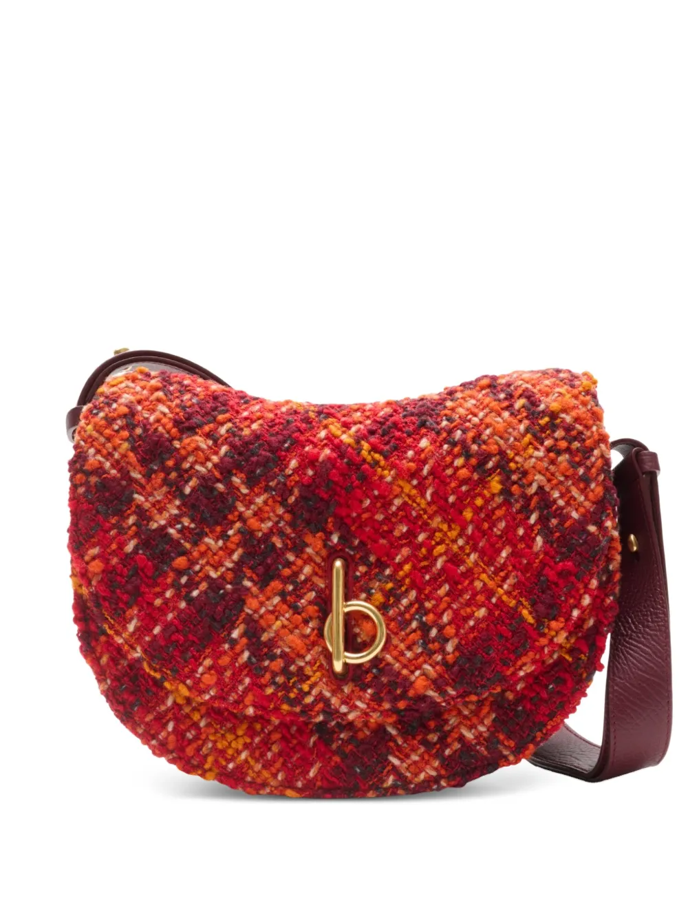 Burberry Medium Rocking Horse tweed crossbodytas Rood