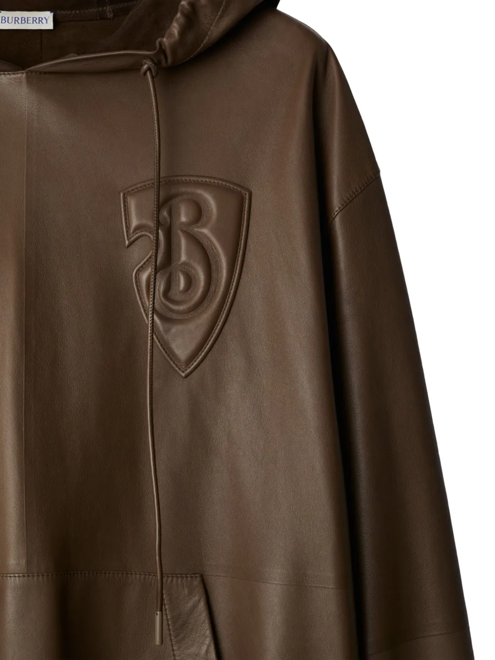 Burberry B Shield leren hoodie Bruin
