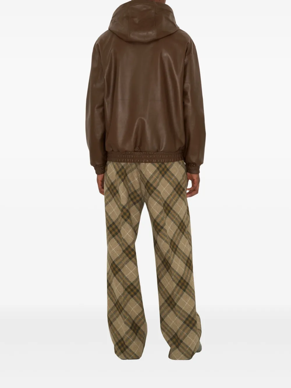 Burberry B Shield leren hoodie Bruin