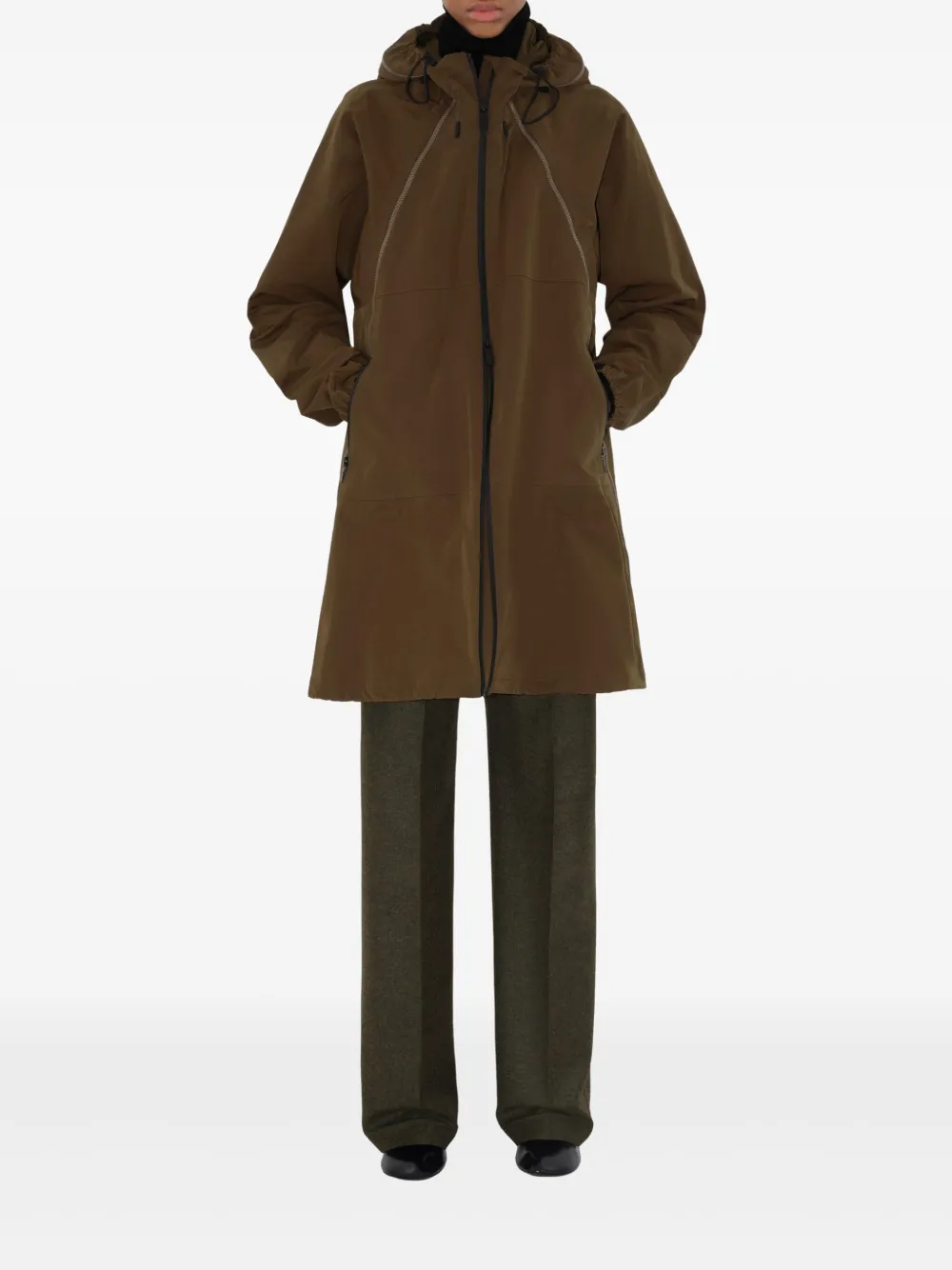 Burberry hooded parka coat - Bruin