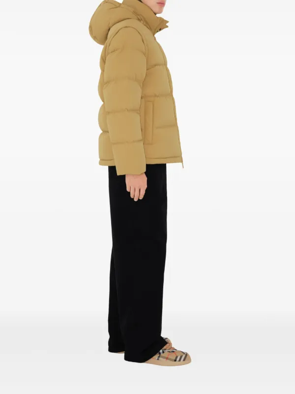 Burberry logo-patch Puffer Jacket | Neutrals | FARFETCH