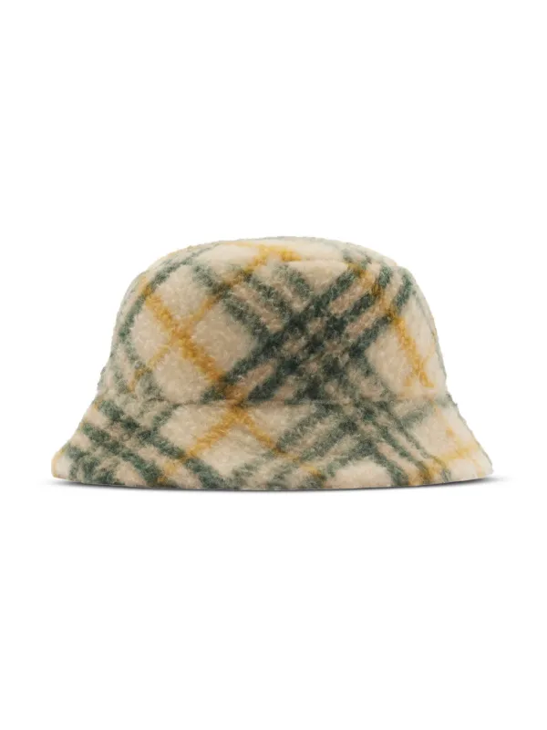 【送料&関税込】Burberry Reversible Fleece Check Bucket Hat Burberry Reversible Check Fleece Bucket Hat | Neutrals