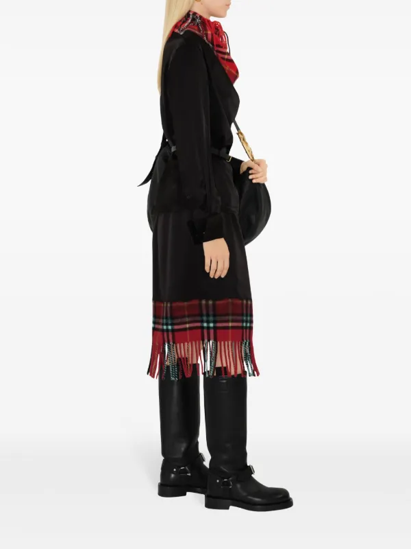 Burberry Fringed Midi Skirt | Black | FARFETCH NZ