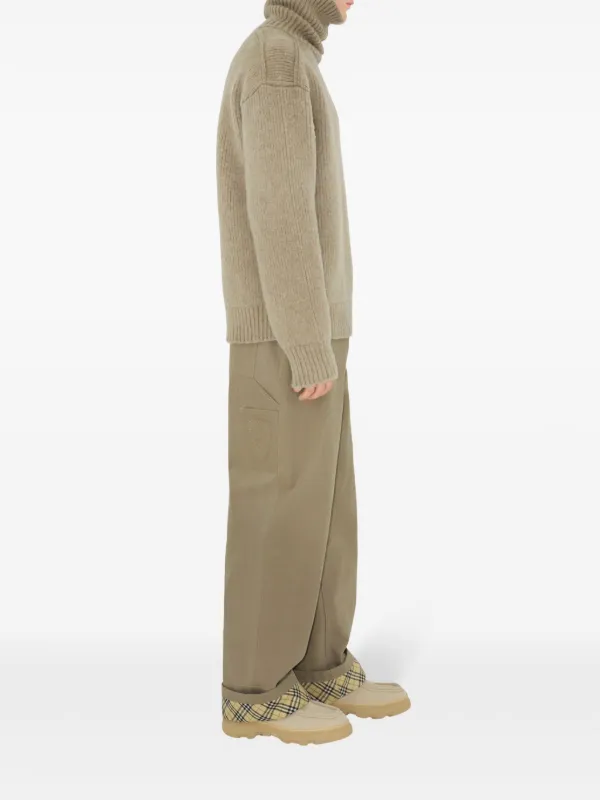 Burberry Cotton loose-fit Trousers | Neutrals | FARFETCH