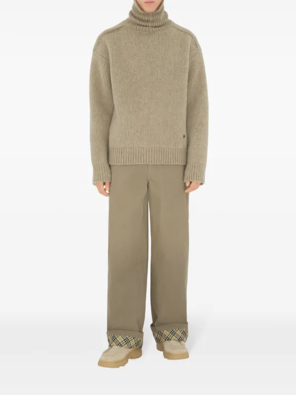 Burberry Cotton loose-fit Trousers | Neutrals | FARFETCH