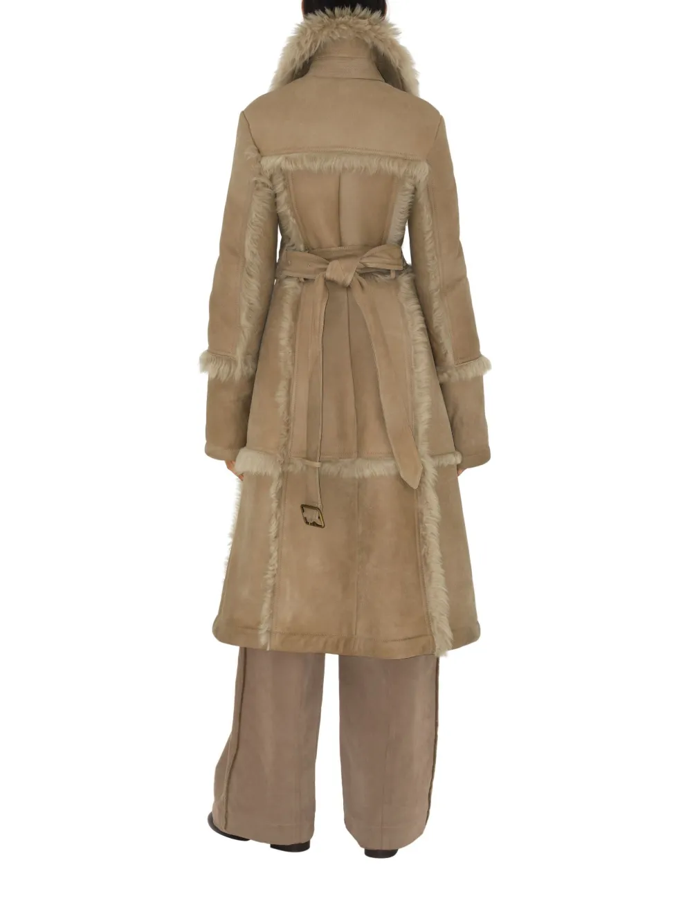 Burberry Shearling Coat In Neutrals
