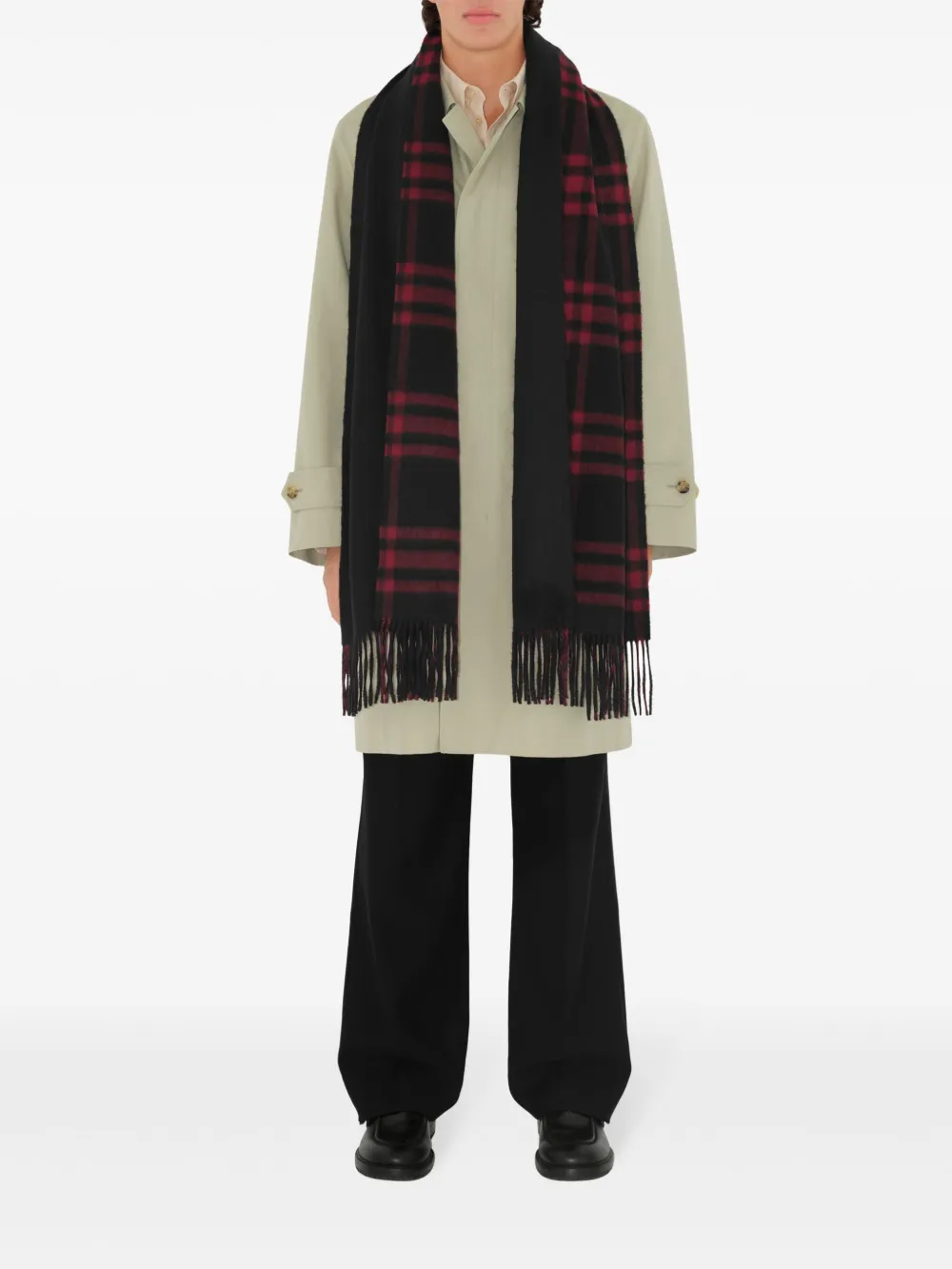 Burberry Omkeerbare geruite sjaal Zwart