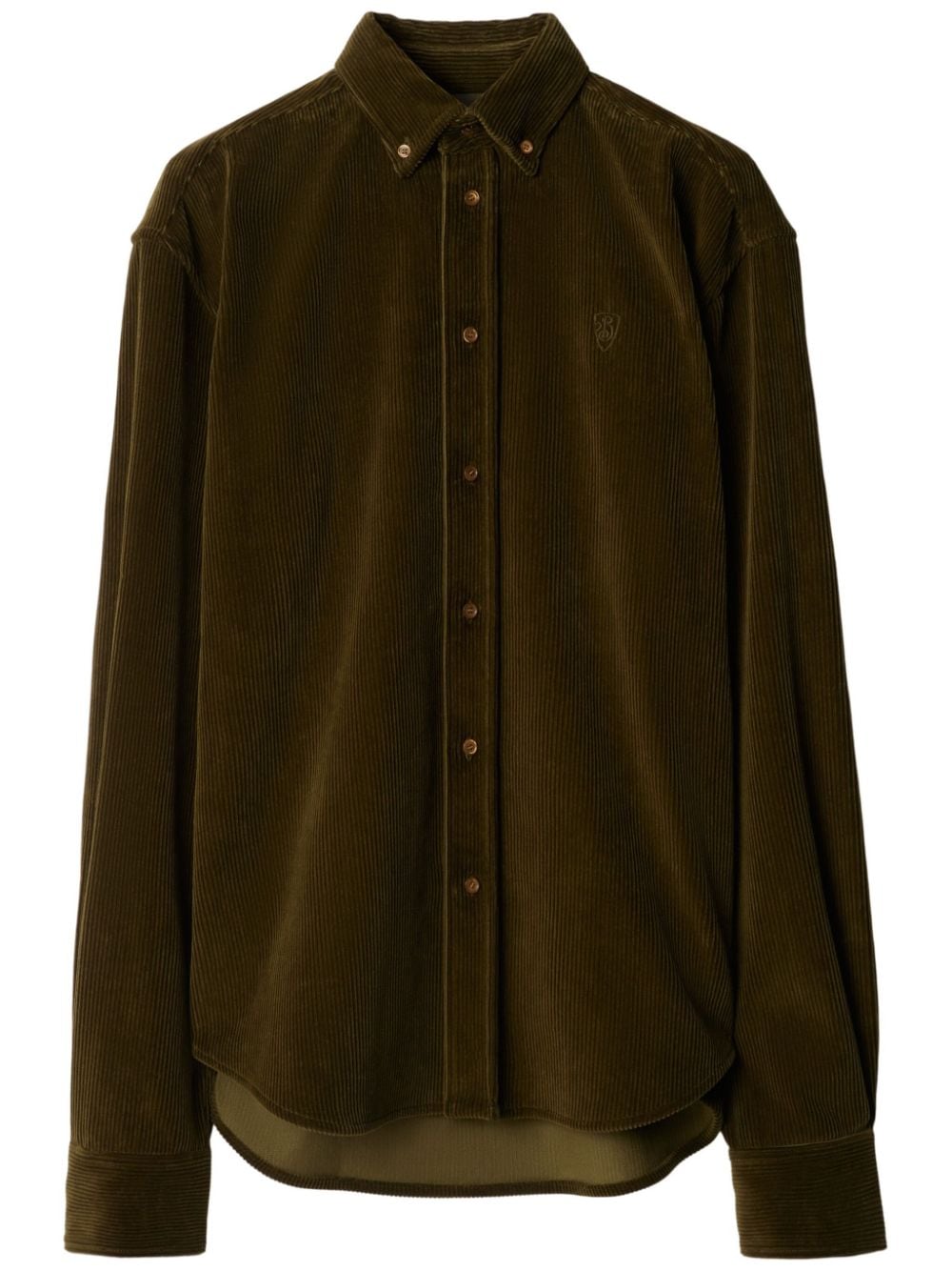 Shop Burberry Corduroy Shirt In Green