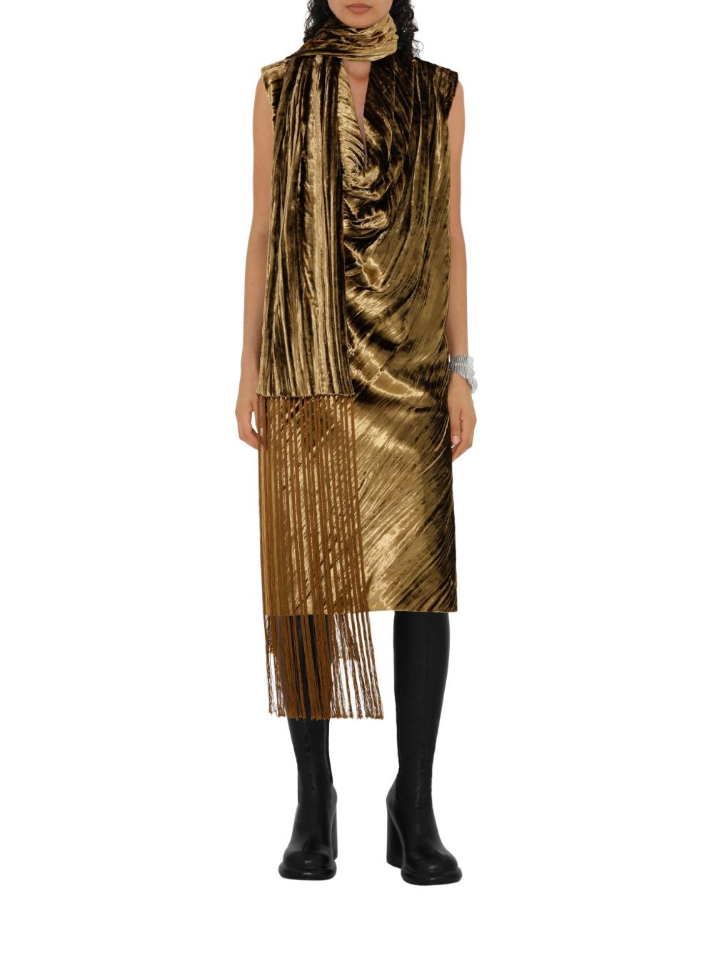 Burberry velvet midi dress - Goud