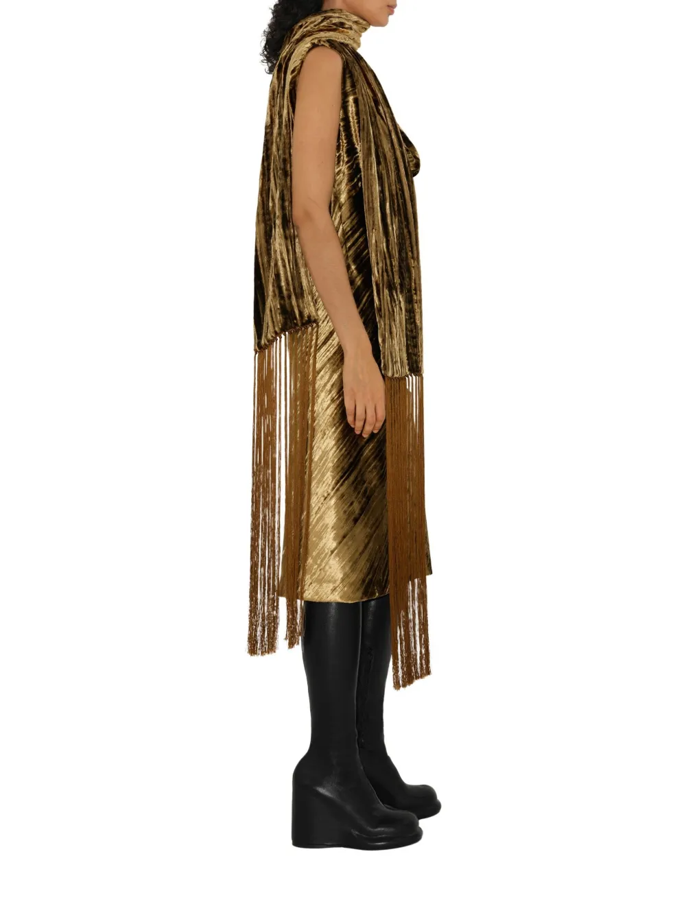 Burberry Fluwelen midi-jurk Goud