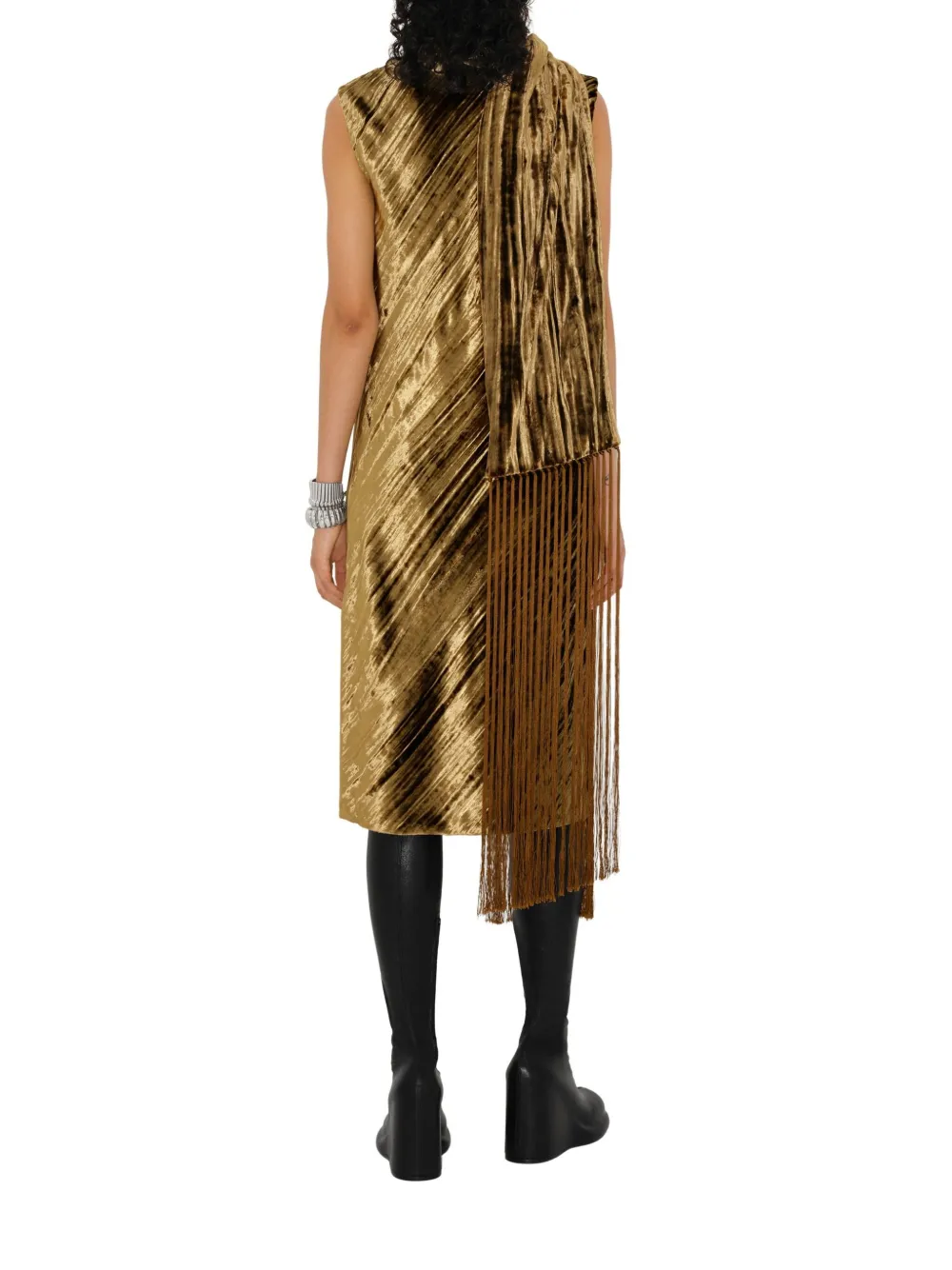 Burberry Fluwelen midi-jurk Goud