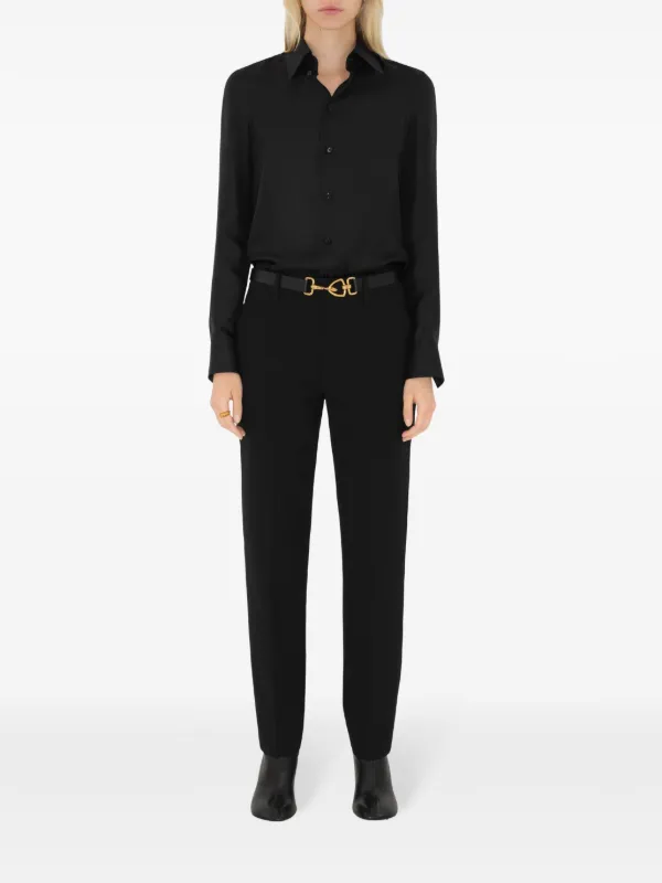 【Burberry】 Equestrianレザーベルト Burberry Equestrian Belt | Black | FARFETCH