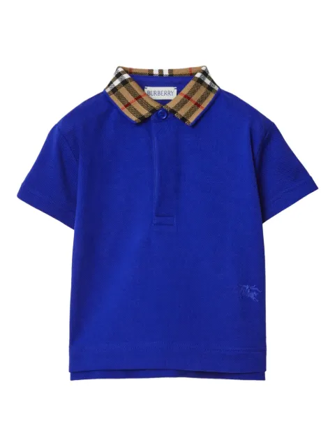 Burberry Kids قميص بولو بتطريز 'نايت'