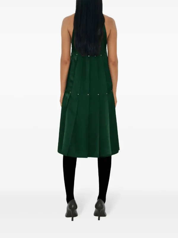 Burberry Studded Satin Dress | Green | FARFETCH GE