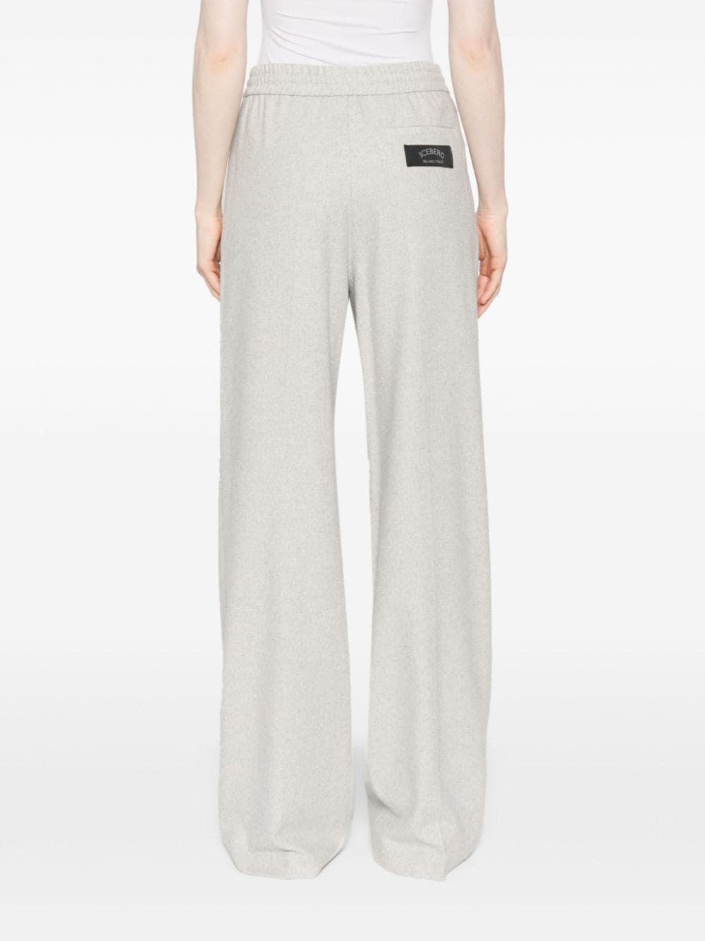 Shop Iceberg Mélange-effect Trousers In Grau