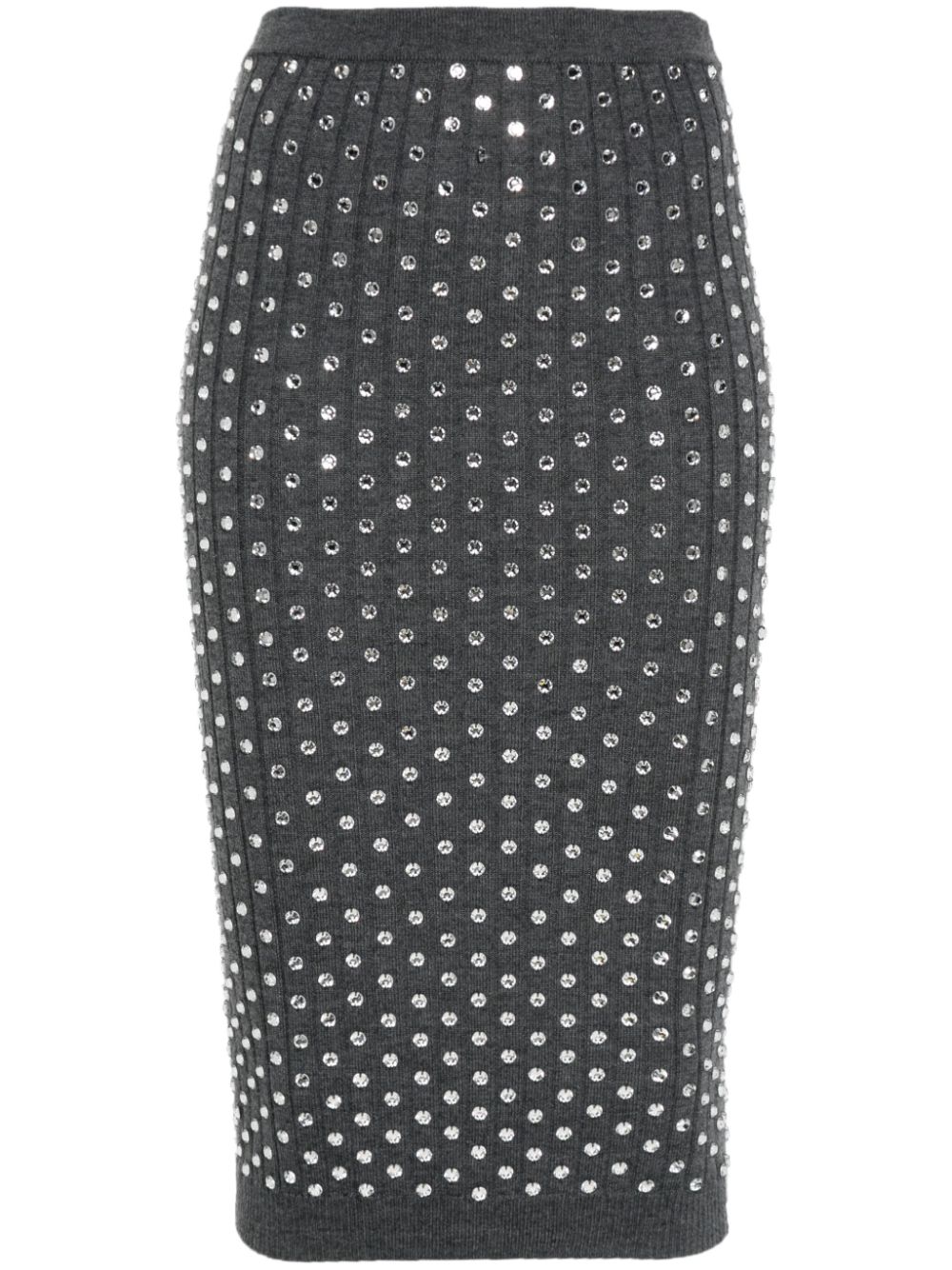 Shop N°21 Crystal-embellished Midi Skirt In Grey