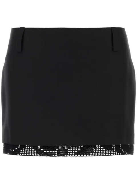 Magda Butrym crochet-trimmed silk mini skirt