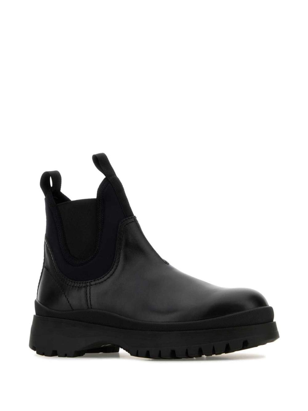 Prada leather chelsea boots - Zwart