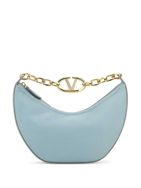 Valentino Garavani Small Vlogo Moon Tote Bag in Blue