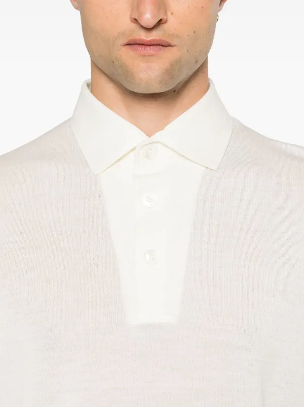 Lardini Mélange Polo Shirt | White | FARFETCH AZ