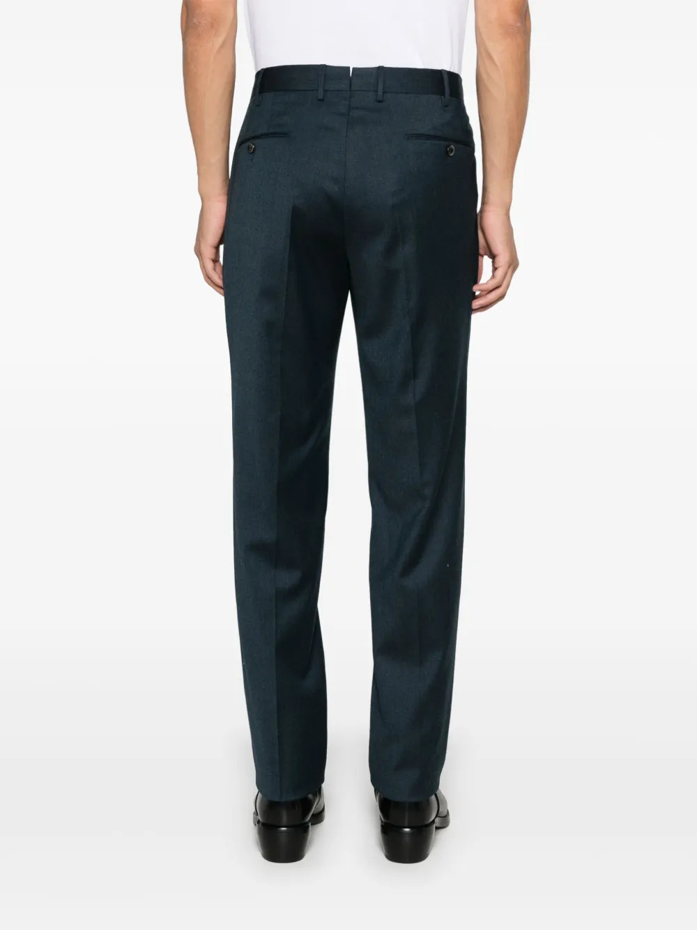 Shop Pt Torino Pressed-crease Trousers In Blau
