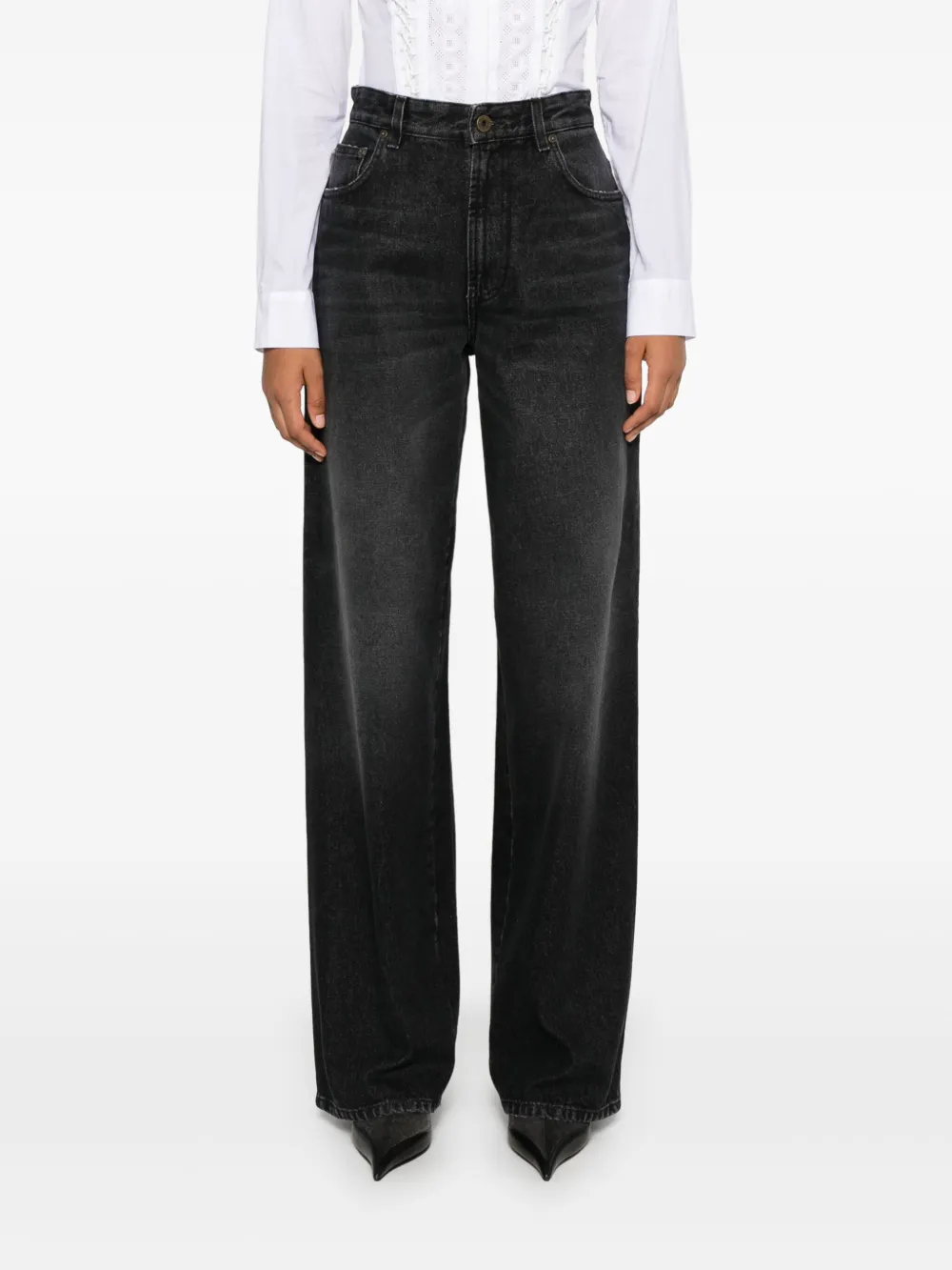 Jean Paul Gaultier Body jeans met Marinière print Zwart