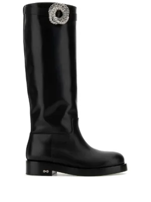 ショートブーツ・ブーティ MACH & MACH Black leather Galaxy ankle boots FARFETCH - The Global Destination For Modern Luxury