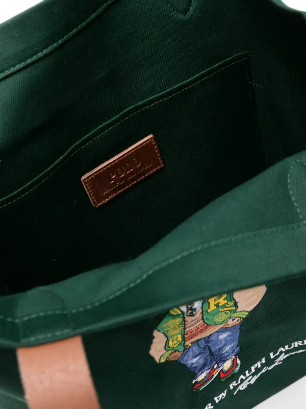 Polo Ralph Lauren Embroidered Polo Bear Tote Bag Green FARFETCH AO