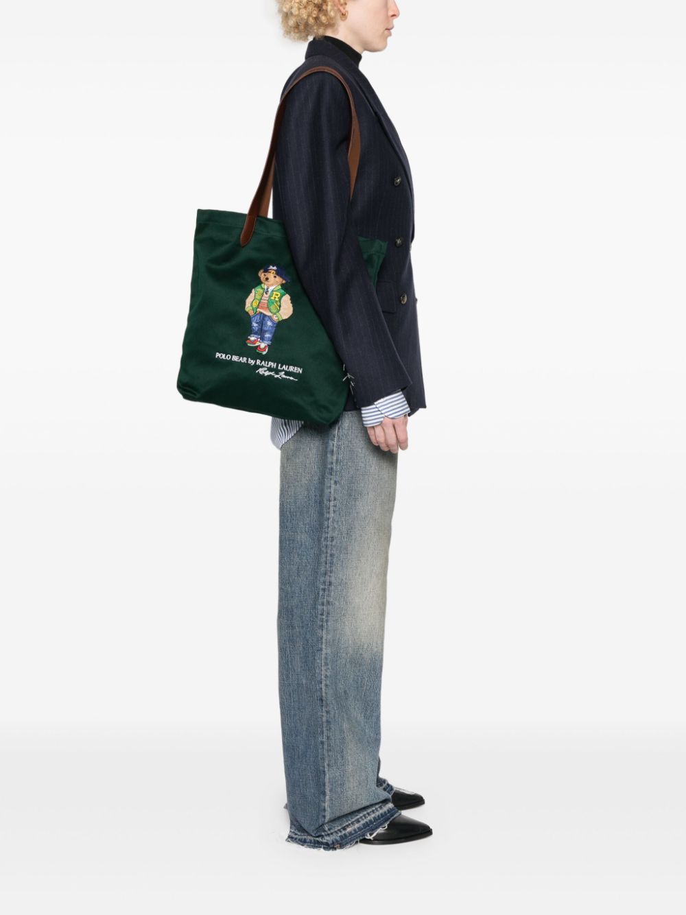 Polo Ralph Lauren embroidered Polo Bear tote bag - Green