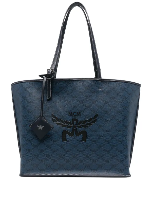 Navy blue mcm bag clearance